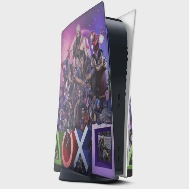 Skin Adesivo PS5 com disco e 2 controles Dualsense Playstation Sony b7