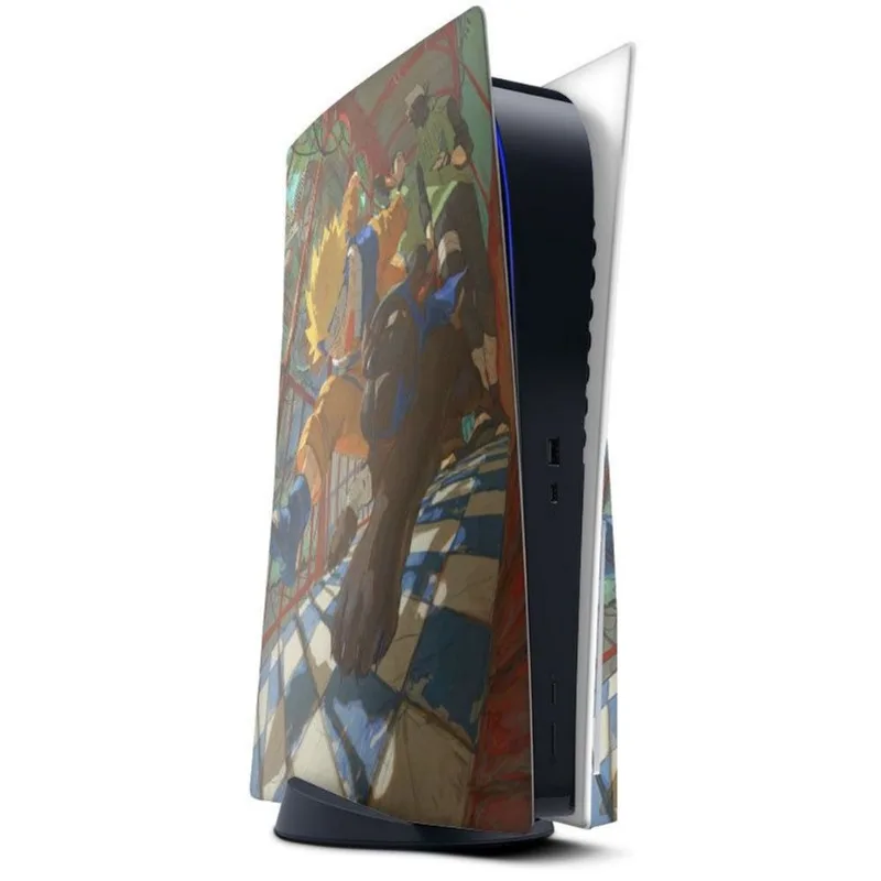 Skin Adesivo PS5 com disco e 2 controles Dualsense Naruto b2