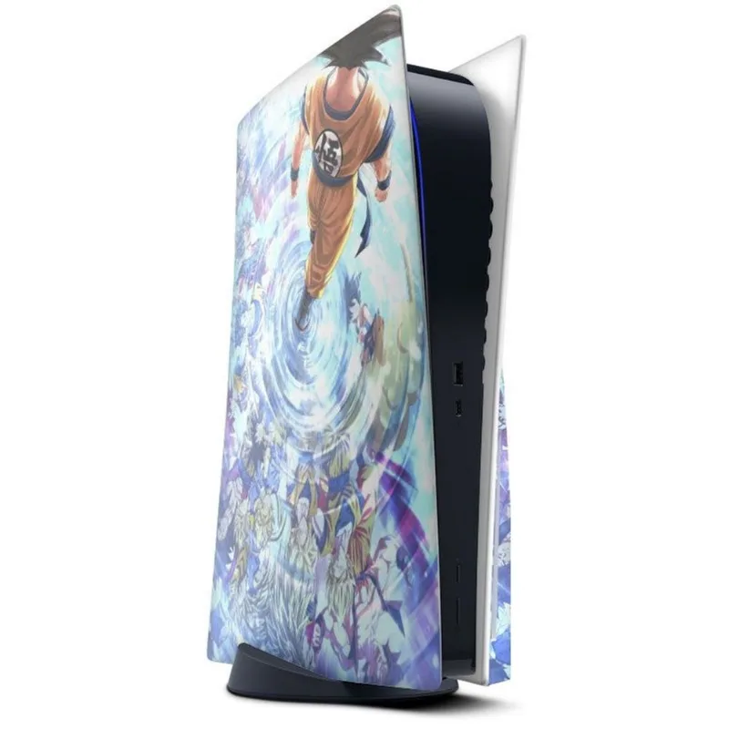 Skin Adesivo PS5 com disco e 2 controles Dualsense Dragon Ball Z dbz b3