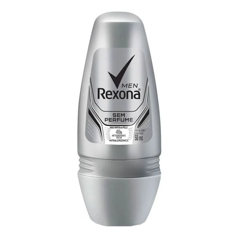 Kit c/4 Unidades de Desodorante Rexona Rollon Men Sem Perfume 50ml