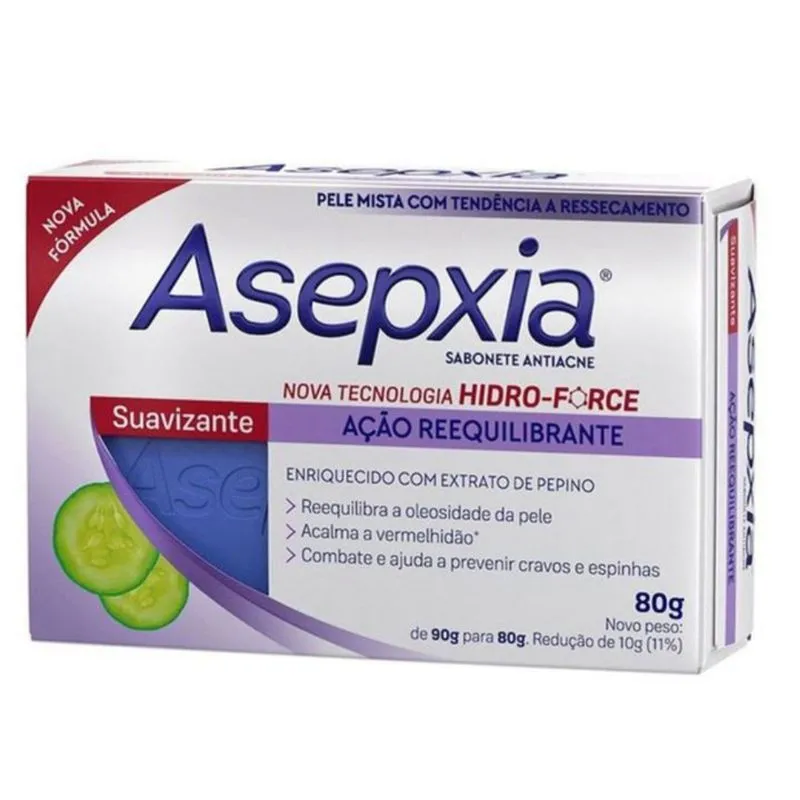 Kit c/9 Sabonete Asepxia Barra 80g Suavizante/Cremoso