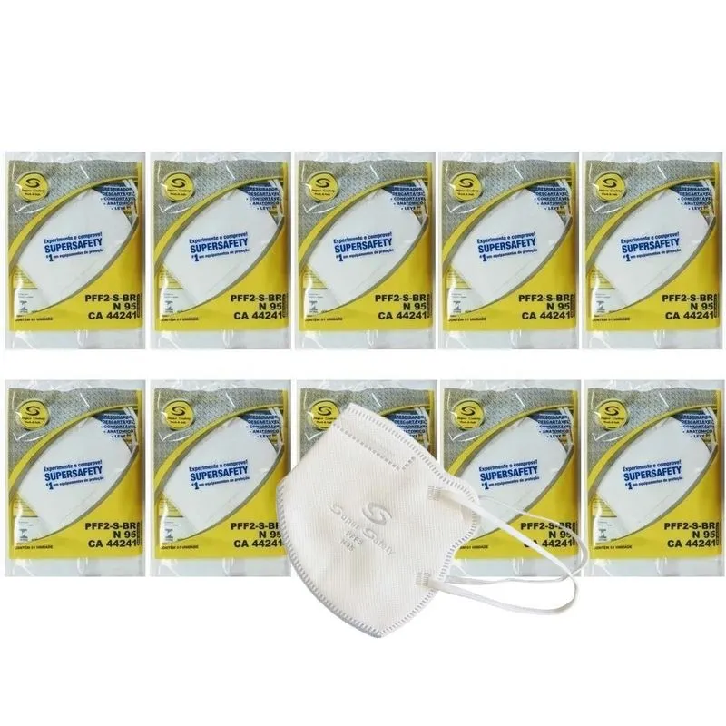 50 Mascara N95 Pff2 Super Safety Elastico Orelha Inmetro 1