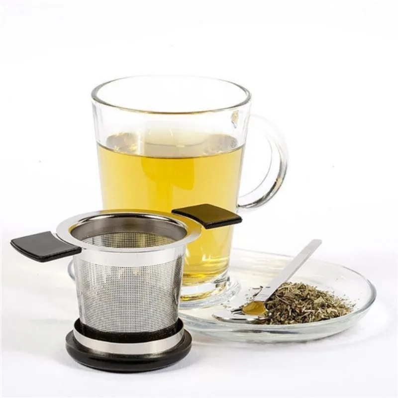Infusor Chá Coador Em Aço Inoxidável Alça Silicone Grande
