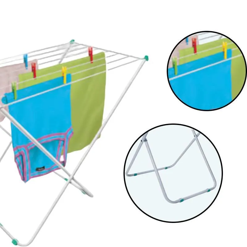 Varal Chão Portátil Vertical Recolhível Retrátil Apartamento