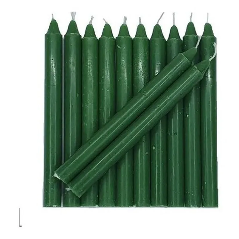 2 Kg De Vela Palito - 66 Velas Verdes De 18cm - Quilo
