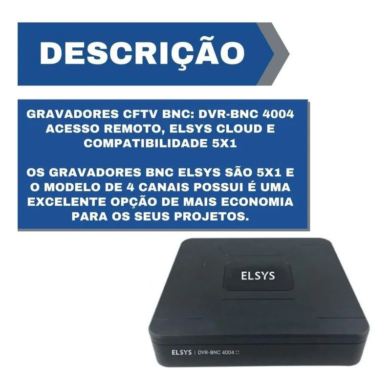 Dvr Gravador Full Hd 8 Canais 1080n Bnc Para Cameras Elsys