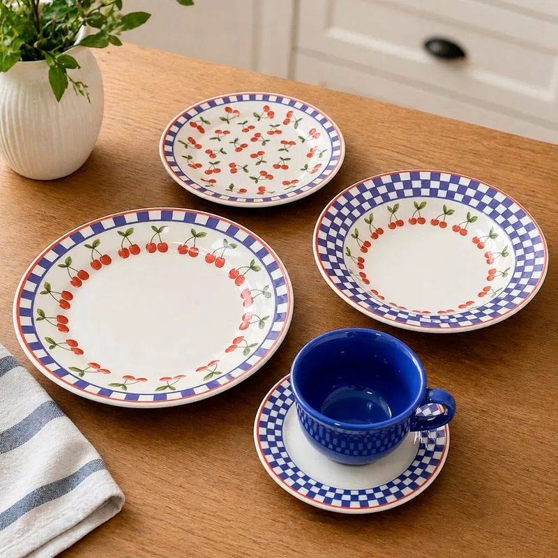 Aparelho Jogo Jantar Oxford Jardim Cerejas 50pçs 10 Pessoas