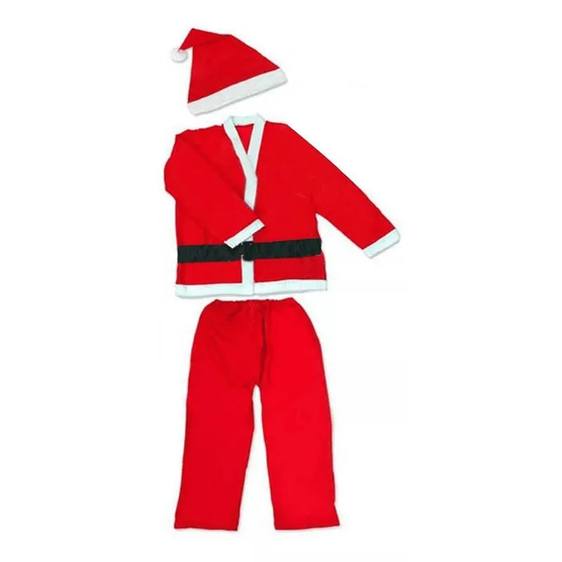 Fantasia Papai Noel Infantil Criança Natal Gorro Roupa