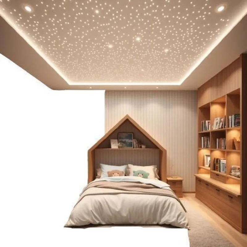 Estrelas No Teto Quarto Bebê Iluminação Fibra Ótica 100 Pts