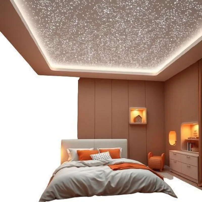 Cristal Kit Decoração Gesso Céu Estrelado Fibra Ótica 200