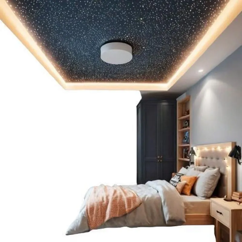 Kit Led 100 Fibra Ótica Rgb Pontos Estrelado