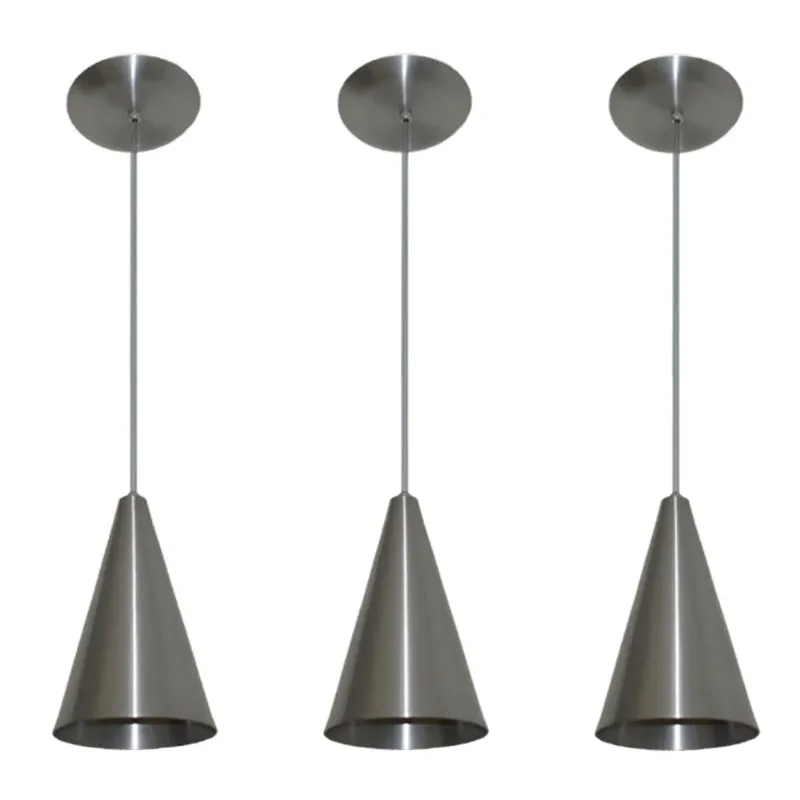 Lustre pendente Balcão cozinha Alumínio 03 un - Shoppingnet