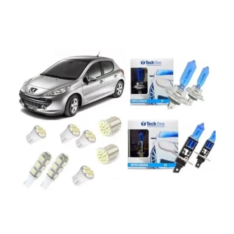 Kit Lampadas Led Peugeot 206 207 + Super Brancas Techone