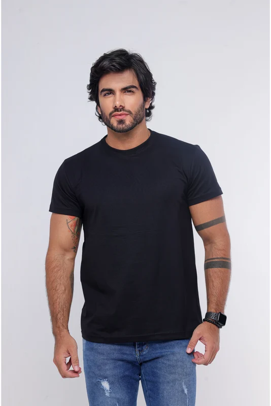 Camisa Preta Gola Careca GG