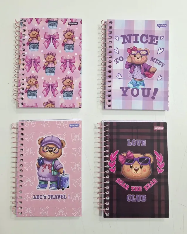 Caderneta Espiral A6 Capa Dura Bear The Bear 80 Folhas Jandaia 1un