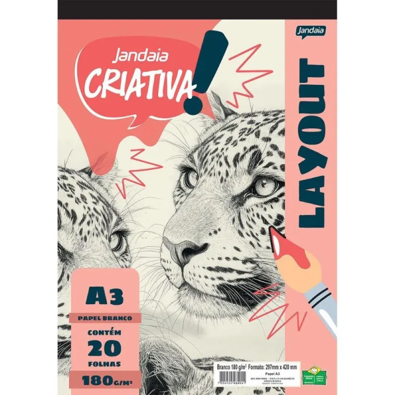 Bloco para Educacao Artistica Folhas Layout 180G A3 FLEX 20F