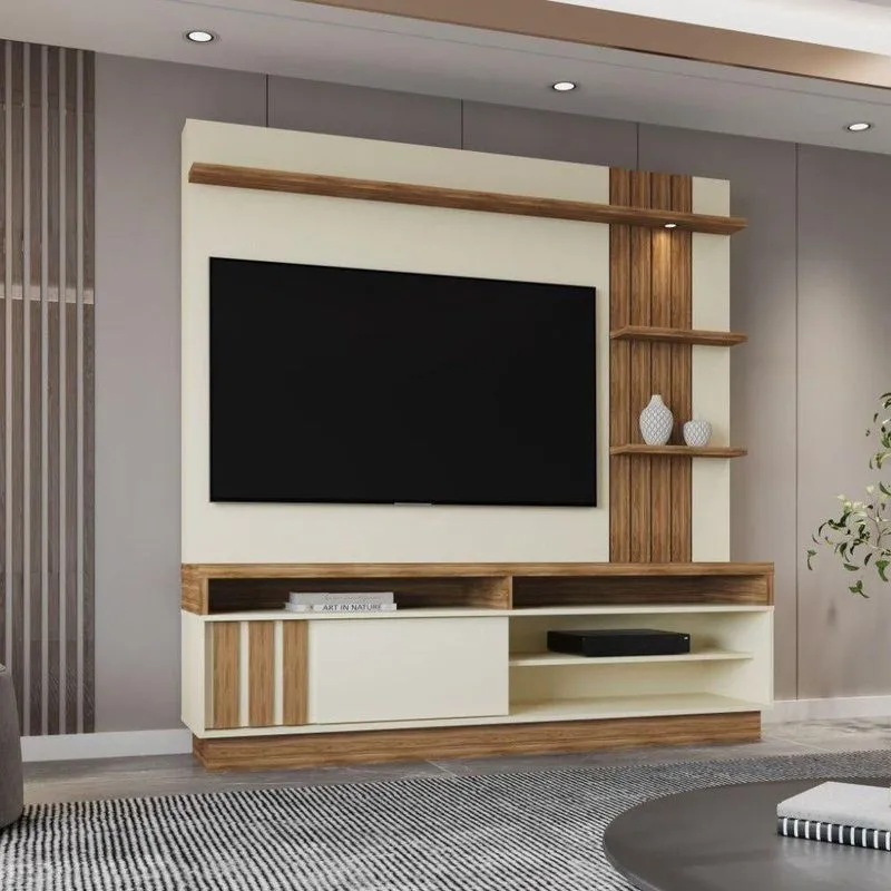 Estante Painel Home Mariana 55" com LED 180CM MDF-MDP Off White Mabe Magazine