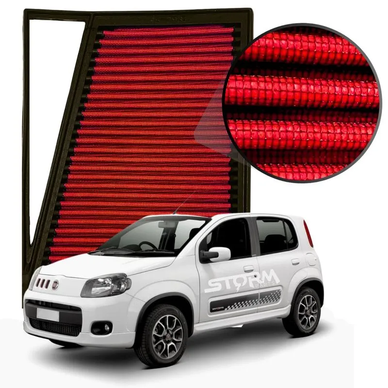 Filtro De Ar Esportivo Fiat Uno Motor 1.3 Firely Ano 2017 A 2021 Lavável Reutilizável Potencia Inbox Sporting Flex Dualogic Way 2018 2019 2020