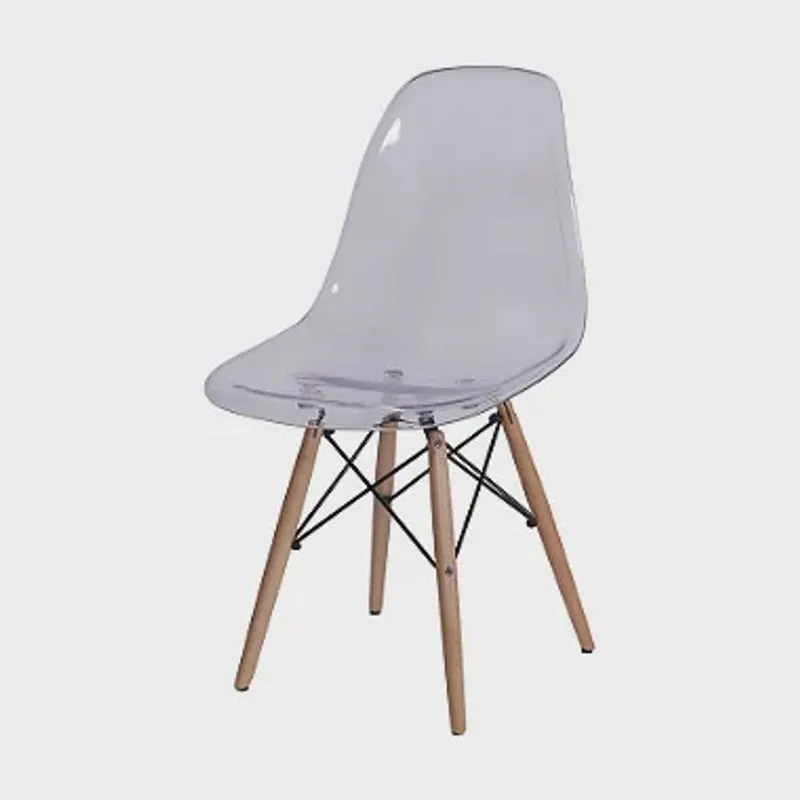 Cadeira Charles Eames Eiffel Wood - Policarbonato Transparente