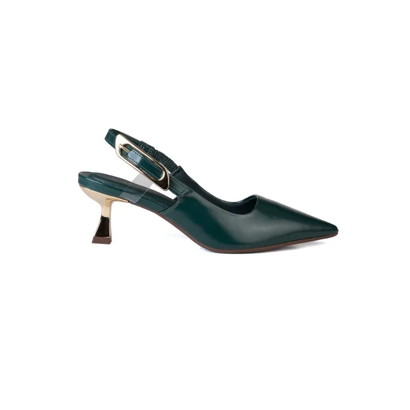 Scarpin Bebecê Slingback Assimétrico Verde 35