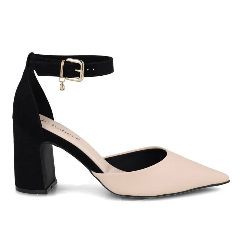 Scarpin Slingback Bebecê Salto Grosso Feminino Preto 40