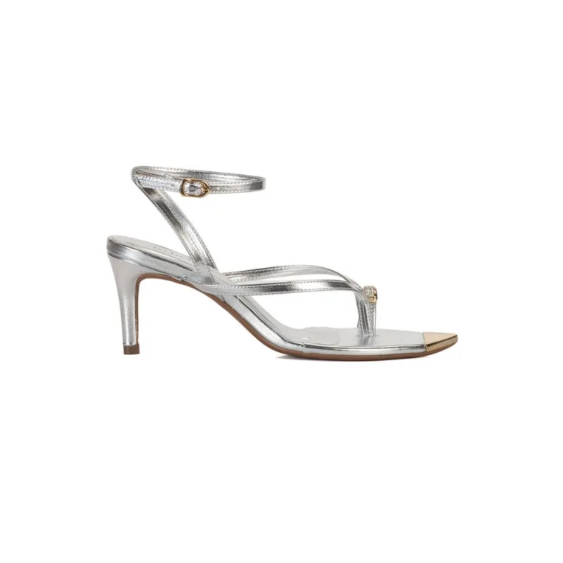Sandália Thong com Fivela Metal e Strass PRATA 36