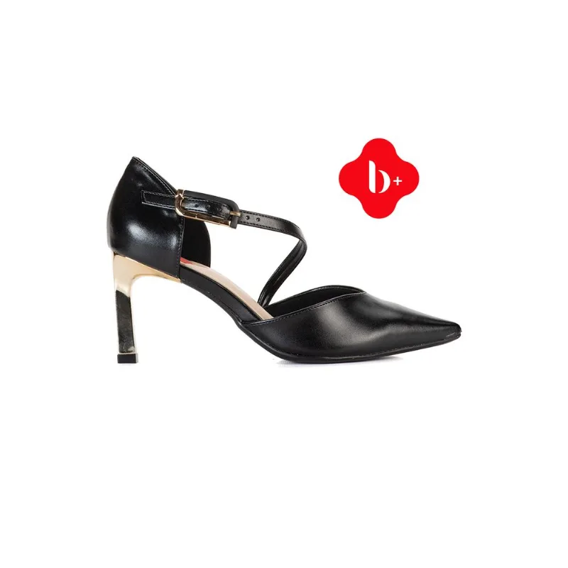 Scarpin Semi Aberto Bicolor B+ PRETO 40