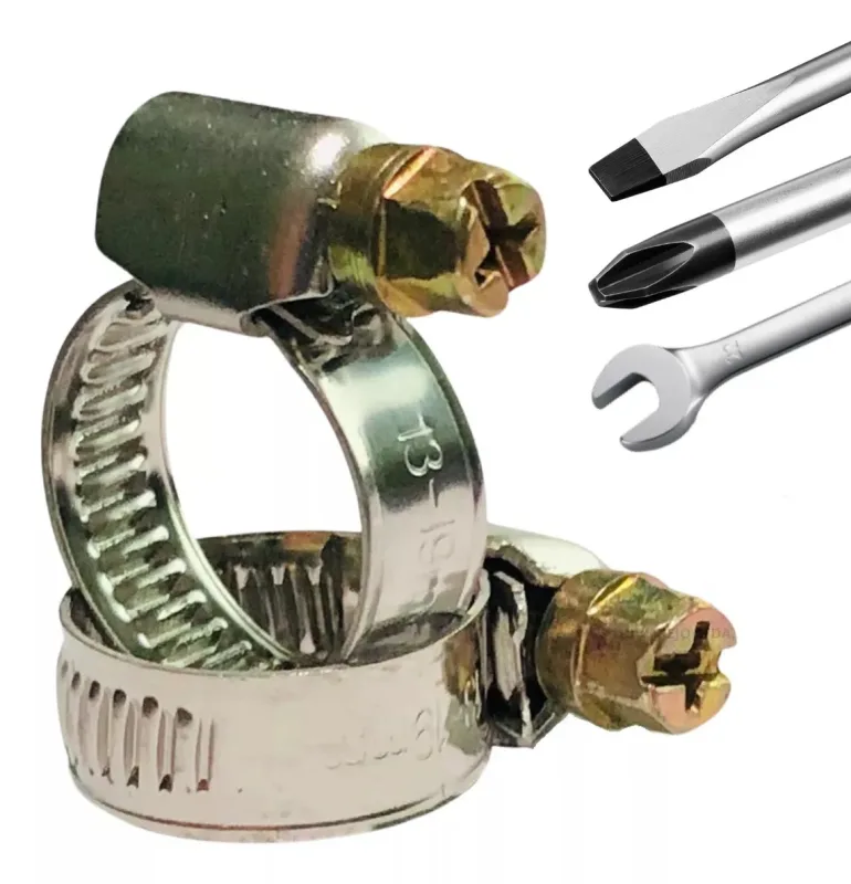 Pct 05 Abraçadeira de Metal Rosca 9mmX0,7mm 76-89mm 3x3.1/2