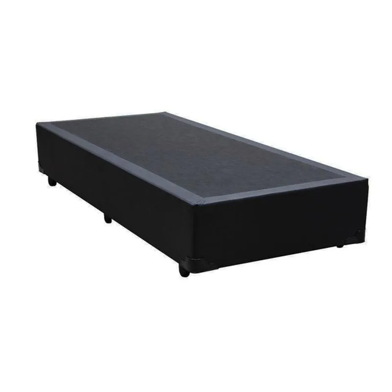 Cama Base Box Solteiro Sintetico Preto 27x88x188