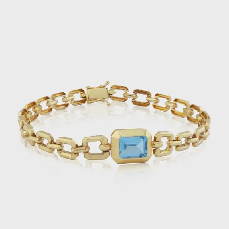 Pulseira Cartier 19,5cm com Topázio Sky em Ouro 18K