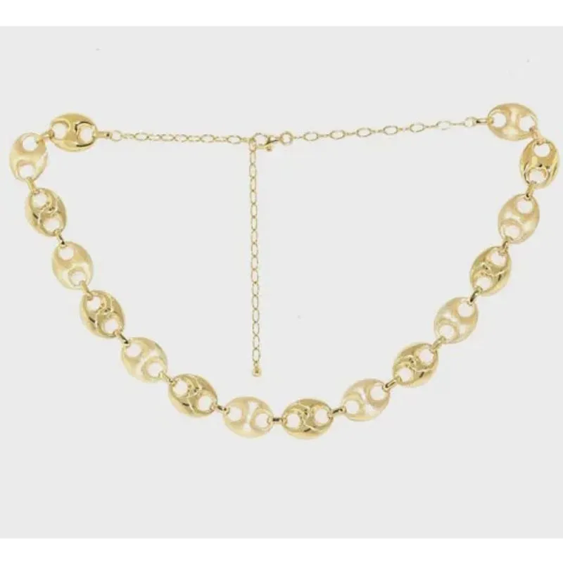 Colar em Ouro 18K com Elos Fosco e Polido