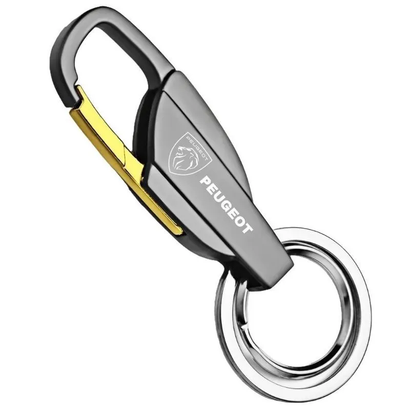 Chaveiro Peugeot 208/2008/3008 Firefly Luxo - Grafite/Dourado