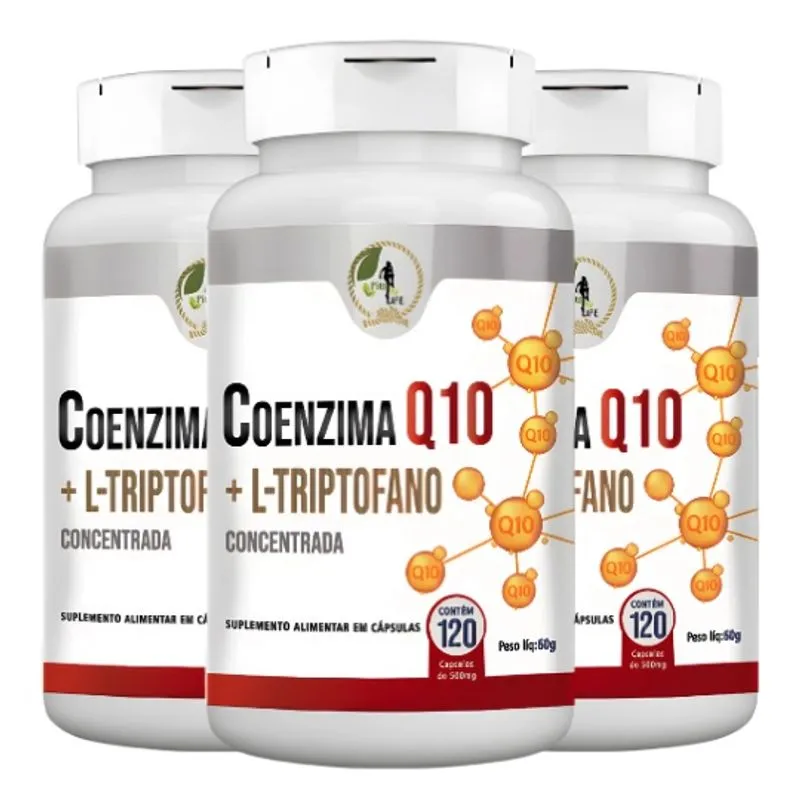 Kit c/ 3 Un Coenzima Q10 + L Triptofano 360 Caps - Fits Life