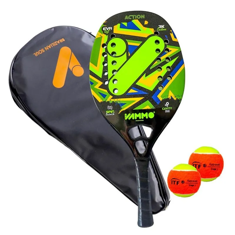 Raquete Beach Tennis Vammo Carbon 3k Original C/capa