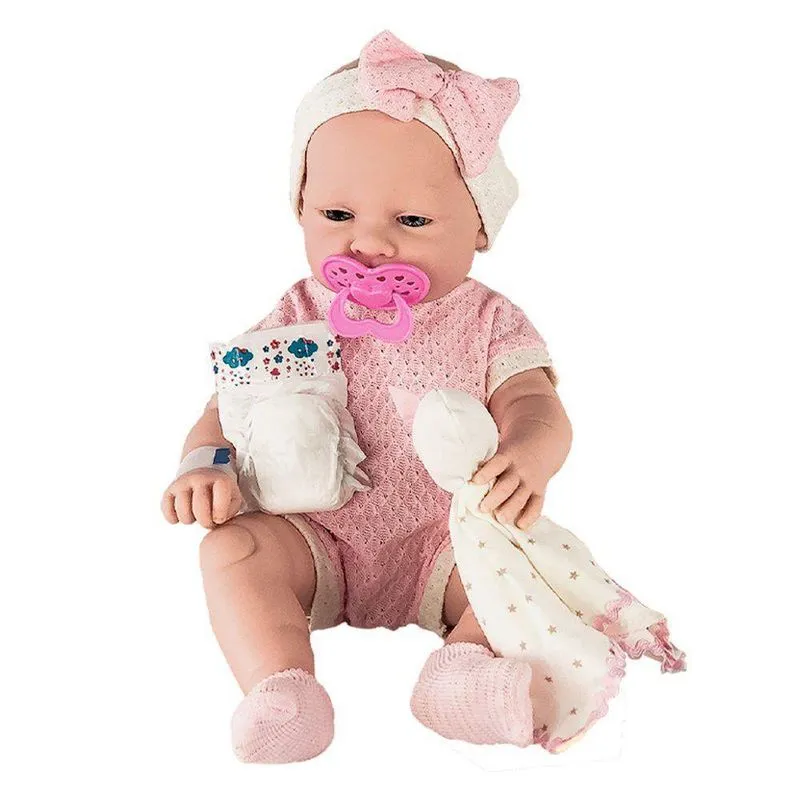 Boneca Bebê Estilo Reborn Naninha Realista Com Body Chupeta Pulseira De Maternidade Anjo Toys