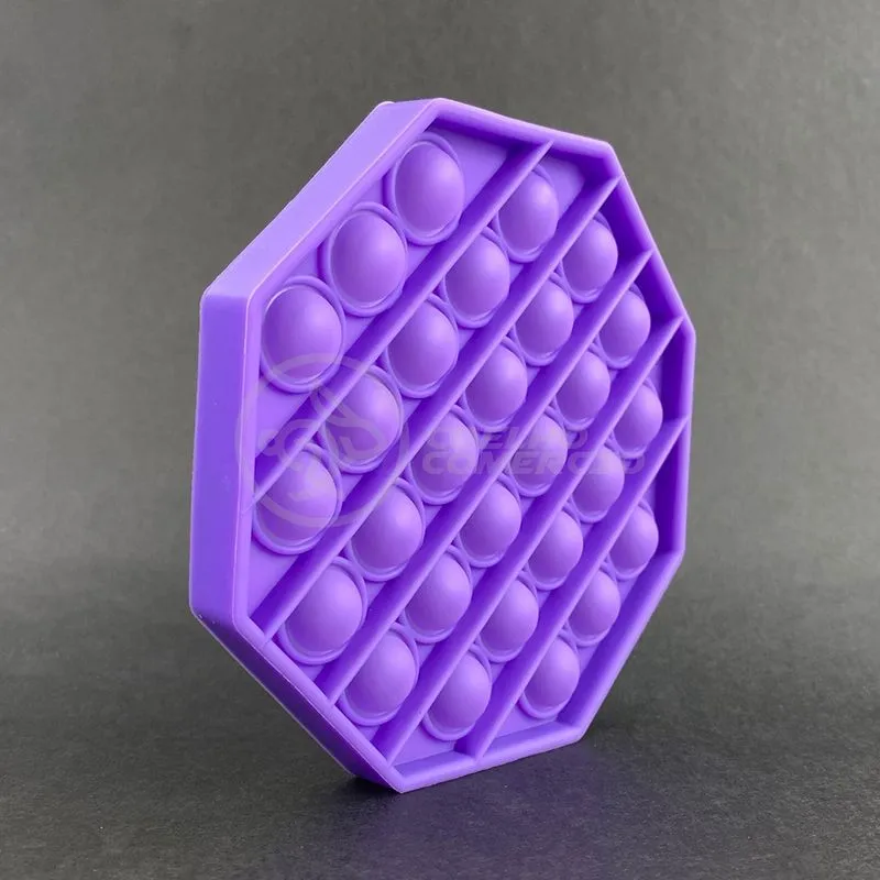 Pop It Octogonal Fidget Toy Brinquedo Silicone Anti Stress Ansiedade Estourar Bolha Sensorial - Roxo