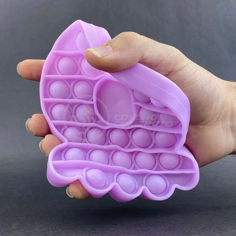 Pop It Brilha no Escuro Fluorescente Polvo Fidget Toy Brinquedo Anti Stress Sensorial - Roxo