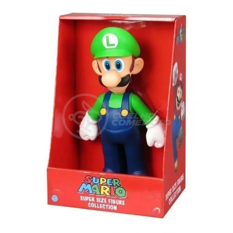 Boneco Luigi Grande Super Size 23Cm - Super Mario