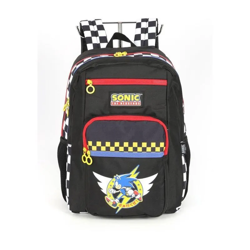 Mochila Costas Sonic Juvenil Menino Escolar Passeio - Branco