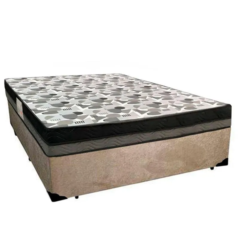Cama Box Casal Iso Dupla Face Espuma Antialérgico Suede Bege Ortobom