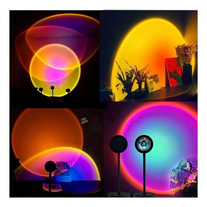 Projetor Luz Noturna Lâmpada Por Do Sol Abajur Fotos Luxo