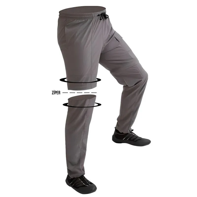 Calça Esportiva Vira Bermuda Mar Negro Masculina Combat UV50 Chumbo Trilha Pesca
