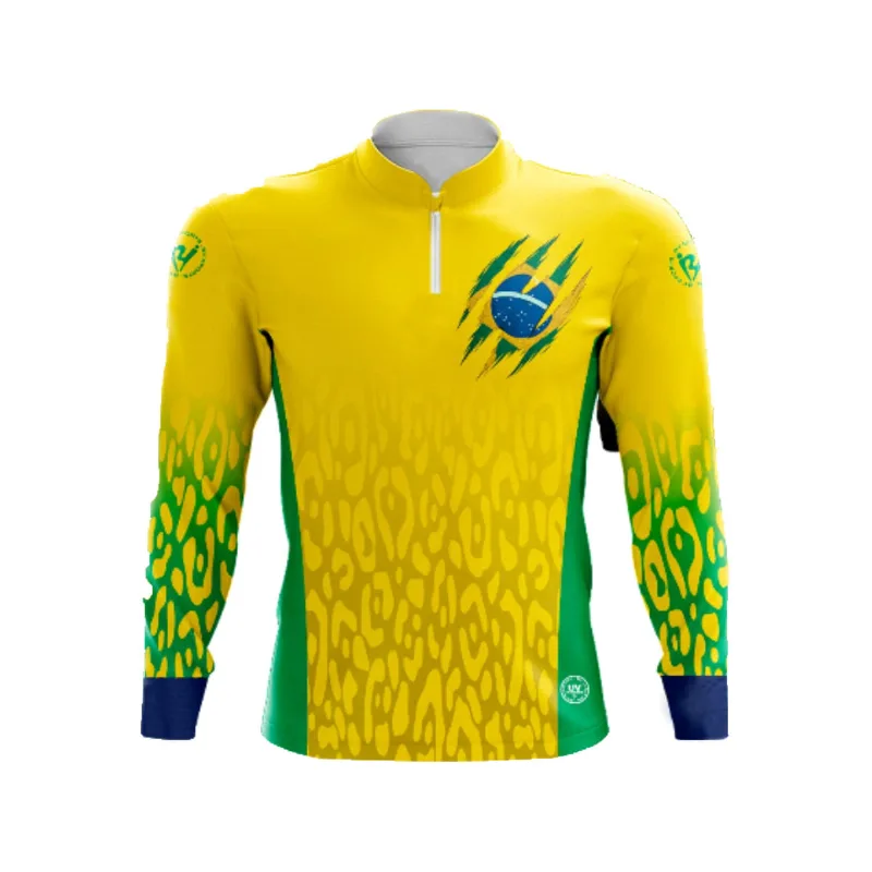 Camiseta By Sports Brasil Manga Longa Fps Uv30+ Amarelo