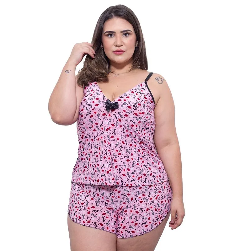 Short Doll Estampado Plus Size Hot Love