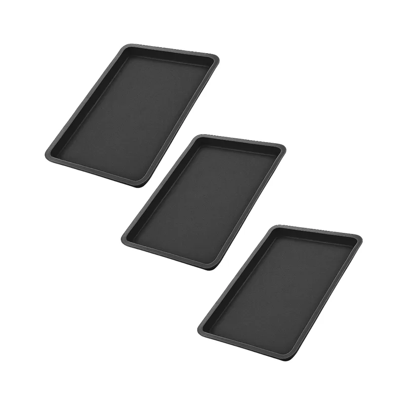 3 Bandeja Plástica Grande Autoclavável Preto Lysanda