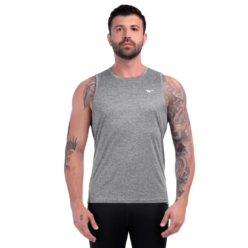 Regata Masculina Mizuno Run Spark 2 Cinza Mescla - P