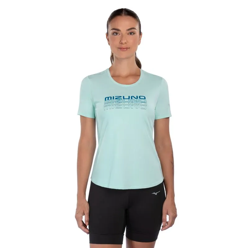 Camiseta de Corrida Feminina Mizuno Focus Stamp GG Azul