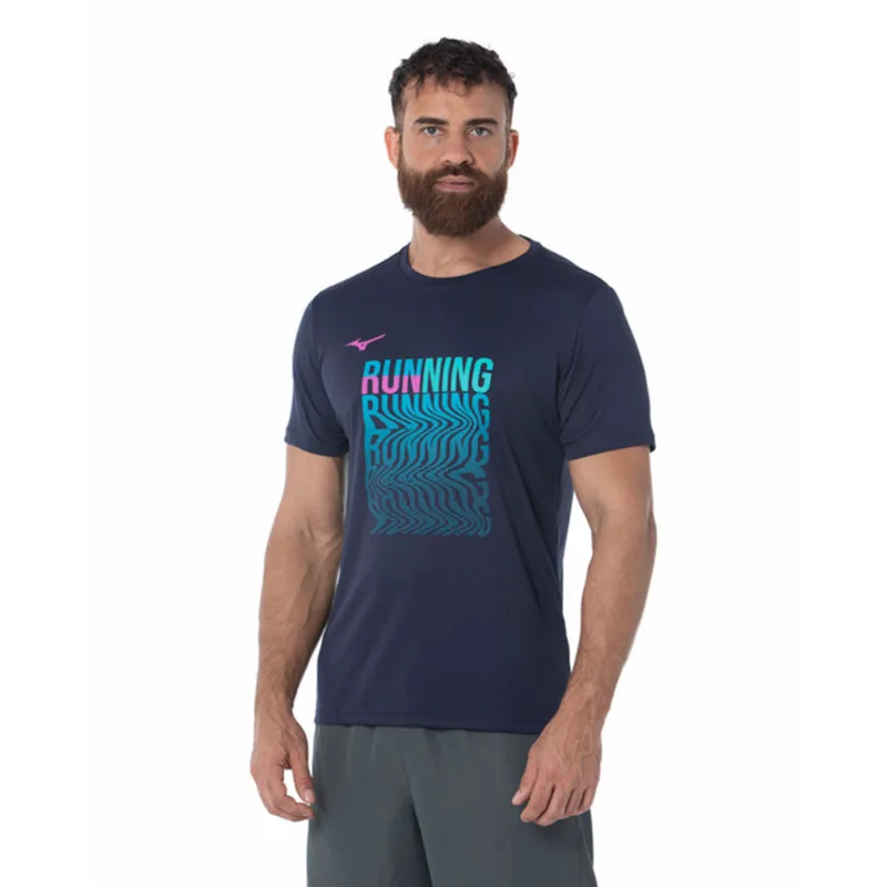 Camiseta de Treino Masculina Mizuno Energy Stamp P Azul