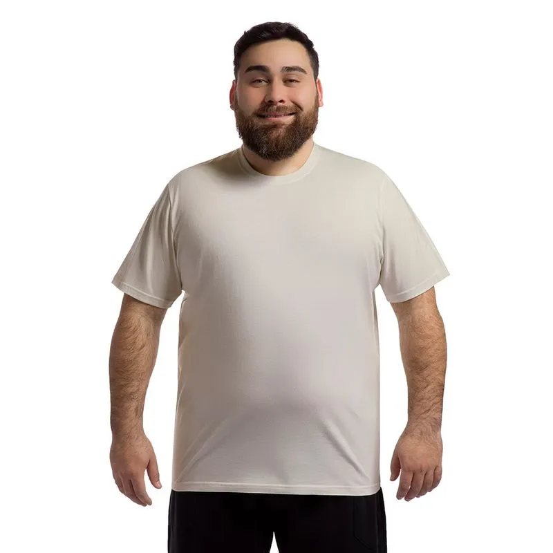 Camiseta Comfy Tape Olympikus Masculina Plus Size G1 Bege