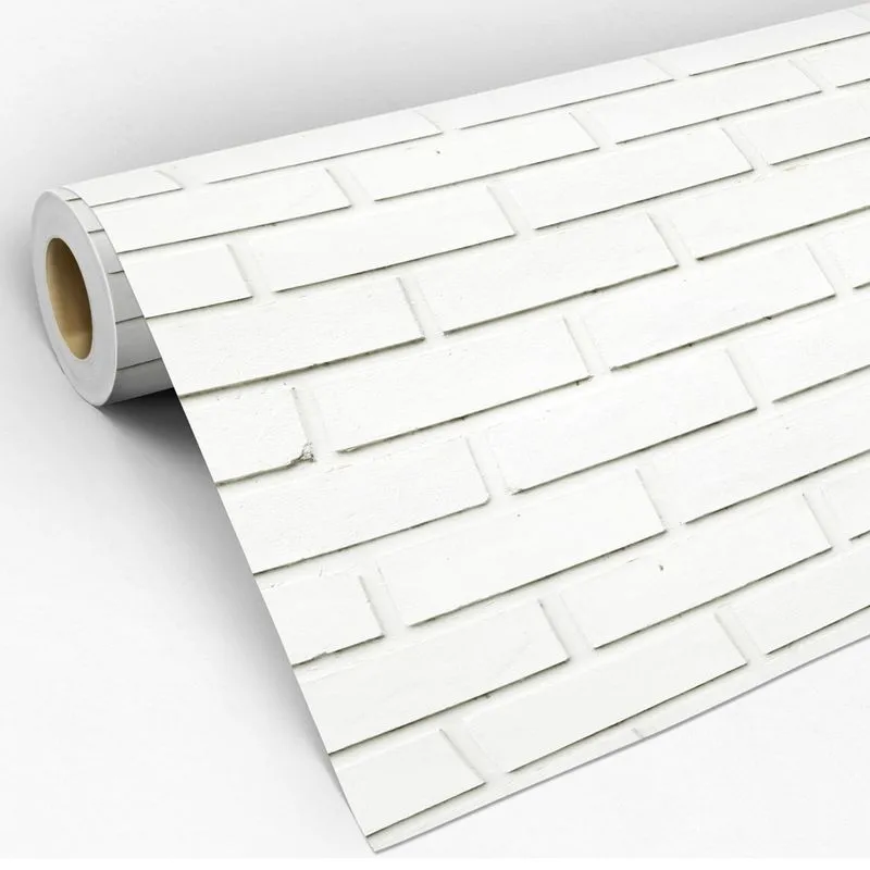 Papel De Parede Adesivo Sala Auto Colante Tijolinho Branco - Pro Decor